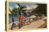 Santa Catalina, California - Beach View in Front of Hotel St. Catherine-Lantern Press-Stretched Canvas