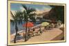 Santa Catalina, California - Beach View in Front of Hotel St. Catherine-Lantern Press-Mounted Art Print