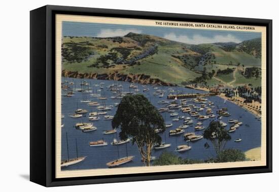 Santa Catalina, California - View of the Isthmus Harbor-Lantern Press-Framed Stretched Canvas