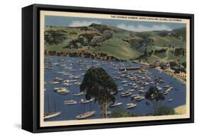 Santa Catalina, California - View of the Isthmus Harbor-Lantern Press-Framed Stretched Canvas