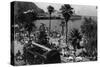 Santa Catalina Island, CA - Aerial View of the Beach and Harbor-Lantern Press-Stretched Canvas