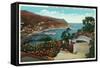 Santa Catalina Island, California - Avalon Bay View from Wrigley's Gardens-Lantern Press-Framed Stretched Canvas