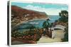Santa Catalina Island, California - Avalon Bay View from Wrigley's Gardens-Lantern Press-Stretched Canvas