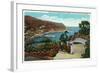 Santa Catalina Island, California - Avalon Bay View from Wrigley's Gardens-Lantern Press-Framed Art Print