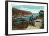 Santa Catalina Island, California - Avalon Bay View from Wrigley's Gardens-Lantern Press-Framed Art Print