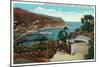 Santa Catalina Island, California - Avalon Bay View from Wrigley's Gardens-Lantern Press-Mounted Art Print