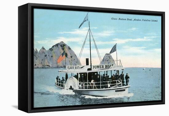 Santa Catalina Island, California - Glass Bottom Boat on Avalon Bay-Lantern Press-Framed Stretched Canvas