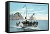 Santa Catalina Island, California - Glass Bottom Boat on Avalon Bay-Lantern Press-Framed Stretched Canvas