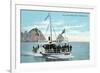 Santa Catalina Island, California - Glass Bottom Boat on Avalon Bay-Lantern Press-Framed Premium Giclee Print