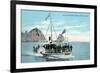 Santa Catalina Island, California - Glass Bottom Boat on Avalon Bay-Lantern Press-Framed Premium Giclee Print
