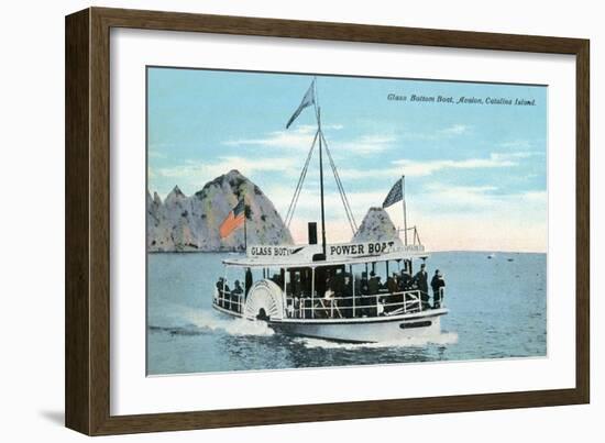 Santa Catalina Island, California - Glass Bottom Boat on Avalon Bay-Lantern Press-Framed Art Print