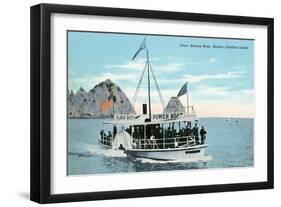 Santa Catalina Island, California - Glass Bottom Boat on Avalon Bay-Lantern Press-Framed Art Print