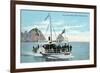 Santa Catalina Island, California - Glass Bottom Boat on Avalon Bay-Lantern Press-Framed Art Print