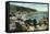 Santa Catalina Island, California - Panoramic View of Avalon and Bay-Lantern Press-Framed Stretched Canvas