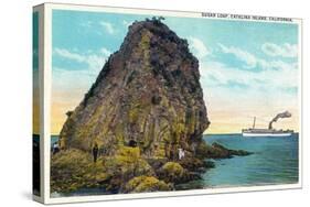 Santa Catalina Island, California - Sugar Loaf View of a Ship-Lantern Press-Stretched Canvas