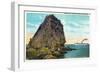 Santa Catalina Island, California - Sugar Loaf View of a Ship-Lantern Press-Framed Art Print