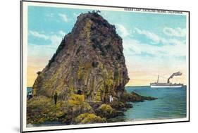 Santa Catalina Island, California - Sugar Loaf View of a Ship-Lantern Press-Mounted Art Print