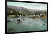 Santa Catalina Island, California - View of Avalon Bay from Sugar Loaf-Lantern Press-Framed Art Print