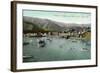 Santa Catalina Island, California - View of Avalon Bay from Sugar Loaf-Lantern Press-Framed Art Print