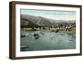 Santa Catalina Island, California - View of Avalon Bay from Sugar Loaf-Lantern Press-Framed Art Print