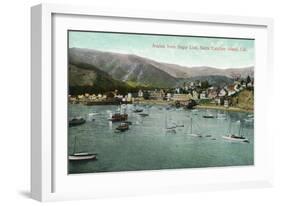 Santa Catalina Island, California - View of Avalon Bay from Sugar Loaf-Lantern Press-Framed Art Print