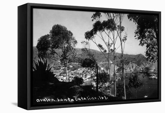 Santa Catalina Island, California - View of Avalon-Lantern Press-Framed Stretched Canvas