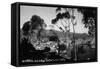 Santa Catalina Island, California - View of Avalon-Lantern Press-Framed Stretched Canvas