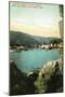 Santa Catalina Island, California - View of City from the Rocks-Lantern Press-Mounted Art Print