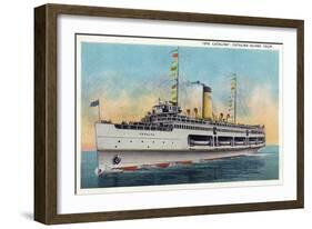 Santa Catalina Island, California - View of Steamer Catalina-Lantern Press-Framed Art Print