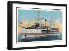 Santa Catalina Island, California - View of Steamer Catalina-Lantern Press-Framed Art Print