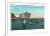 Santa Catalina Island, California - Yachts at Anchor in Avalon Bay-Lantern Press-Framed Art Print