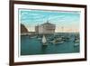 Santa Catalina Island, California - Yachts at Anchor in Avalon Bay-Lantern Press-Framed Art Print