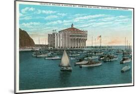 Santa Catalina Island, California - Yachts at Anchor in Avalon Bay-Lantern Press-Mounted Art Print