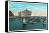 Santa Catalina Island, California - Yachts at Anchor in Avalon Bay-Lantern Press-Framed Stretched Canvas