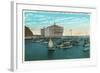 Santa Catalina Island, California - Yachts at Anchor in Avalon Bay-Lantern Press-Framed Art Print