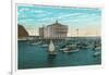 Santa Catalina Island, California - Yachts at Anchor in Avalon Bay-Lantern Press-Framed Art Print