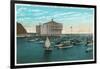 Santa Catalina Island, California - Yachts at Anchor in Avalon Bay-Lantern Press-Framed Art Print