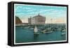 Santa Catalina Island, California - Yachts at Anchor in Avalon Bay-Lantern Press-Framed Stretched Canvas