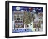 Santa Christmas Village-Cheryl Bartley-Framed Giclee Print