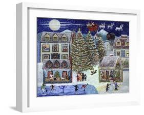 Santa Christmas Village-Cheryl Bartley-Framed Giclee Print