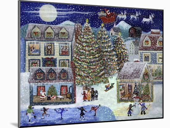 Santa Christmas Village-Cheryl Bartley-Mounted Giclee Print
