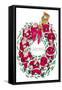 Santa Christmas Wreath-Abner Dean-Framed Stretched Canvas