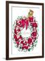 Santa Christmas Wreath-Abner Dean-Framed Art Print