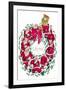 Santa Christmas Wreath-Abner Dean-Framed Art Print