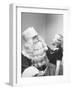 Santa Claus and 5 Year Old Demonstrating Right Way to Hold Child-Martha Holmes-Framed Photographic Print