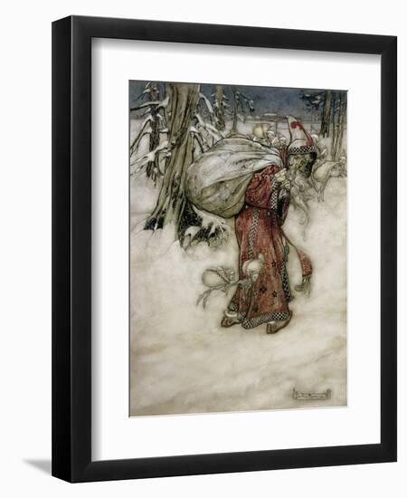 Santa Claus, Illustration from 'Arthur Rackham's Book of Pictures', 1907, Published 1913-Arthur Rackham-Framed Giclee Print