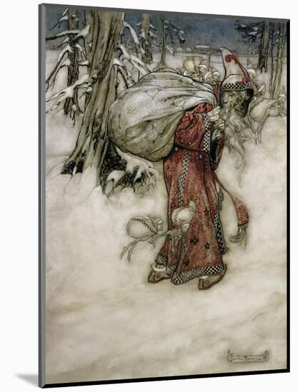 Santa Claus, Illustration from 'Arthur Rackham's Book of Pictures', 1907, Published 1913-Arthur Rackham-Mounted Giclee Print