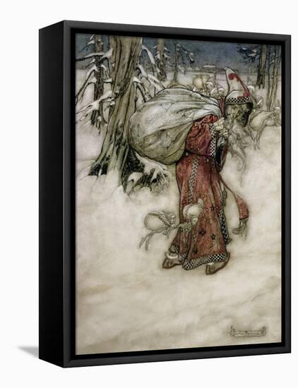 Santa Claus, Illustration from 'Arthur Rackham's Book of Pictures', 1907, Published 1913-Arthur Rackham-Framed Stretched Canvas