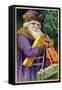 Santa Claus in Purple-null-Framed Stretched Canvas