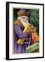 Santa Claus in Purple-null-Framed Art Print